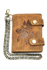 Wild Club Leather Wallets -  Leather wallet with embossed Shepherd dog RFID