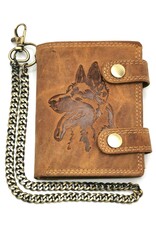 Wild Club Leather Wallets -  Leather wallet with embossed Shepherd dog RFID