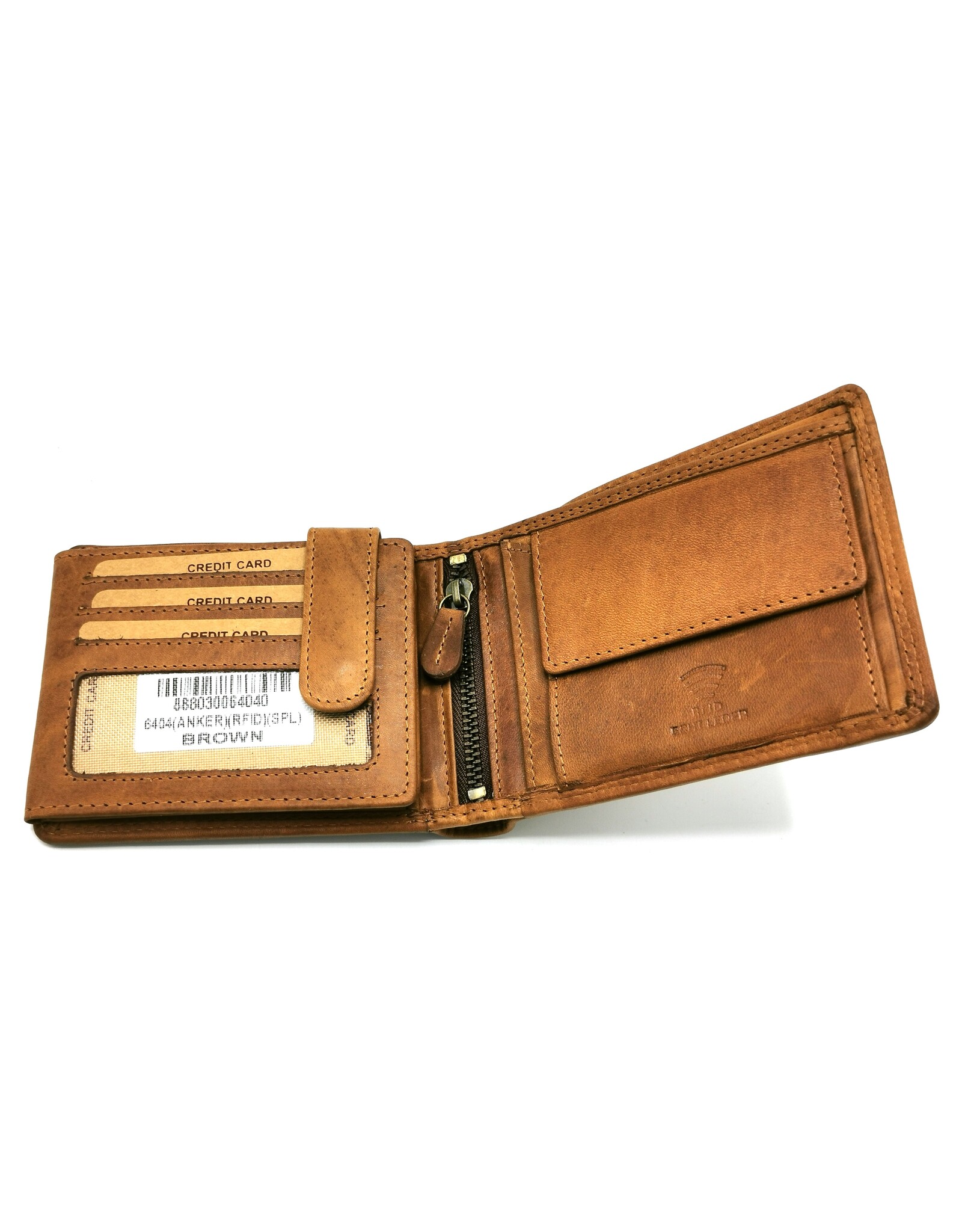 HillBurry Leather Wallets -  HillBurry Leather Wallet with Anchor horizontal