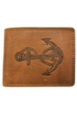 HillBurry Leather Wallets -  HillBurry Leather Wallet with Anchor horizontal