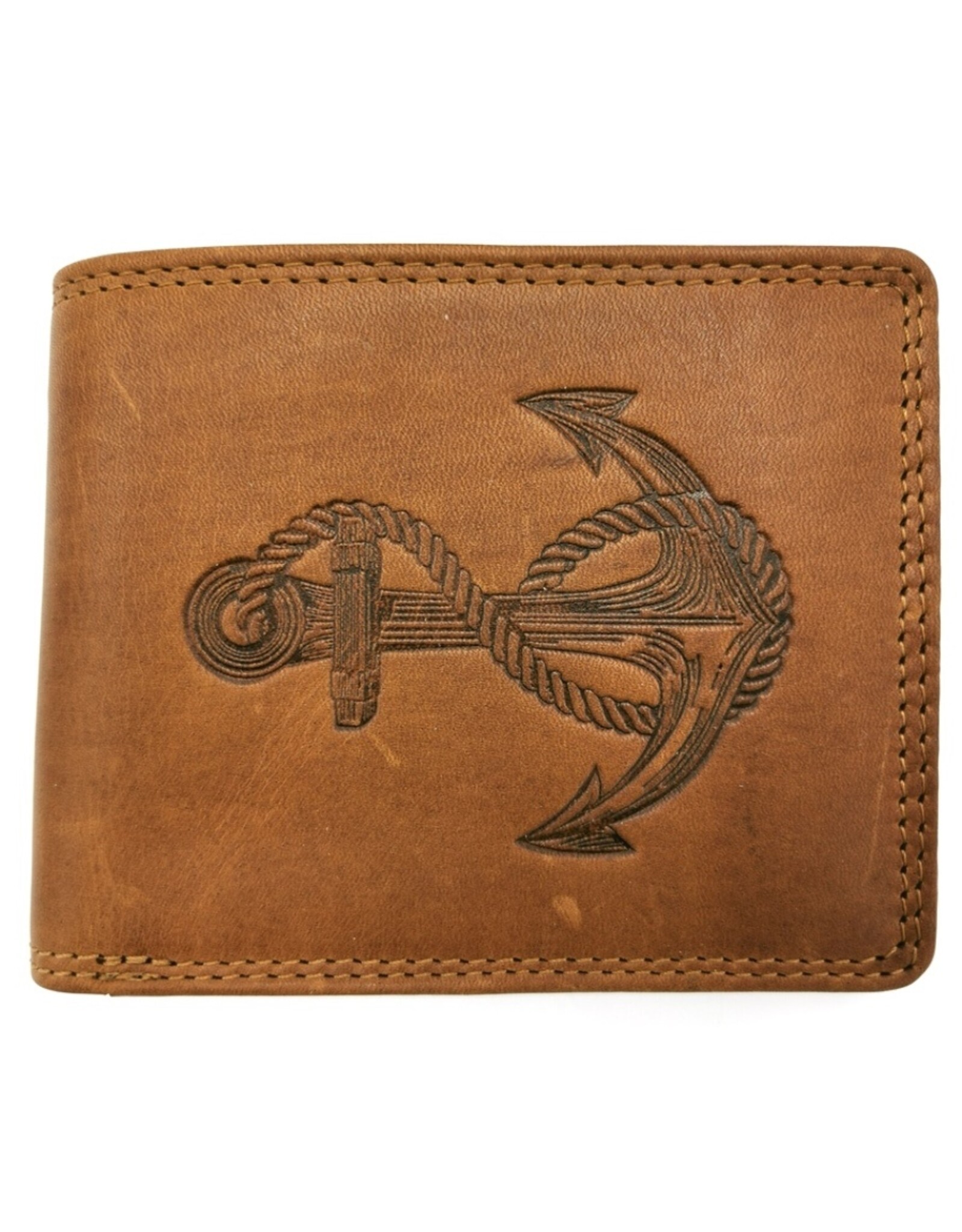 HillBurry Leather Wallets -  HillBurry Leather Wallet with Anchor horizontal