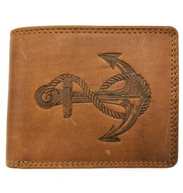 HillBurry HillBurry Leather Wallet with Anchor horizontal