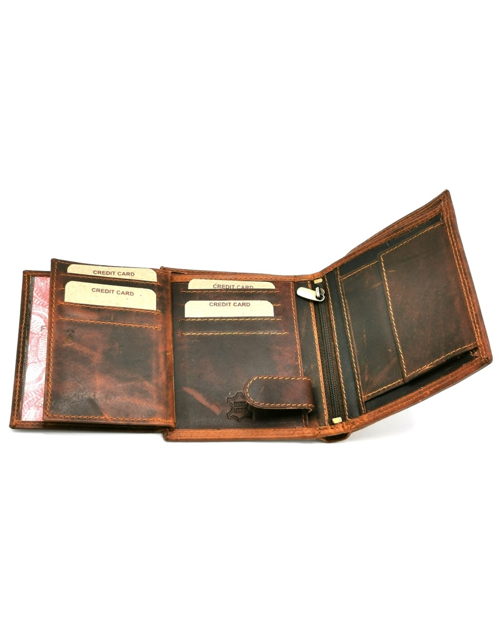 Hutmann Leather Wallets - Leather wallet with embossed horse head (vertical)