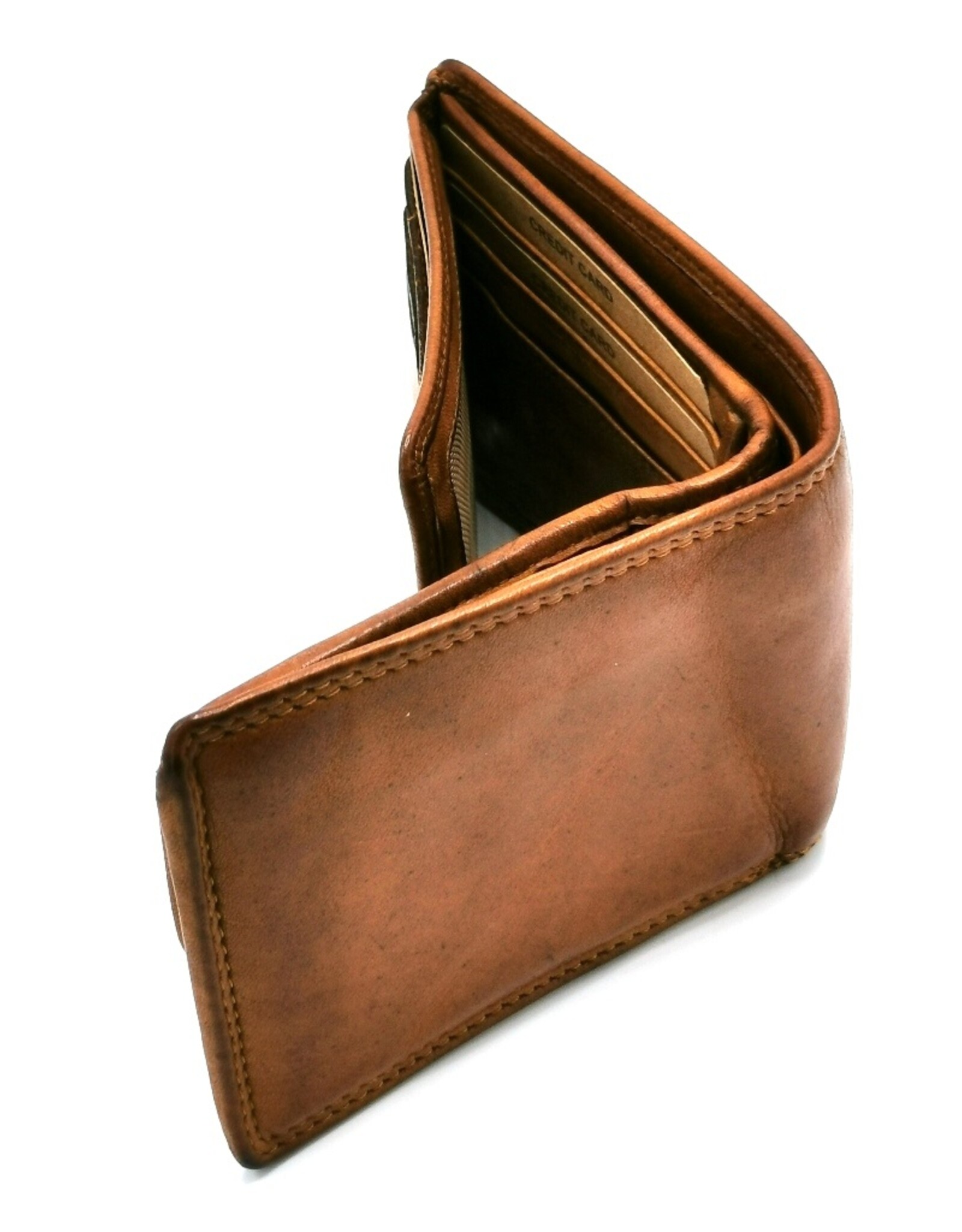 HillBurry Leather Wallets - Hillburry Bifold Wallet Washed Leather RFID