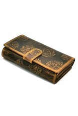 Hunters Leather Wallets - Hunters Leather Wallet with Embossed Roses