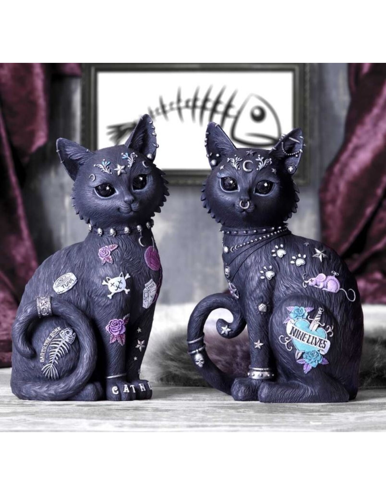 Bad to the Bone Cat Figurine 22cm