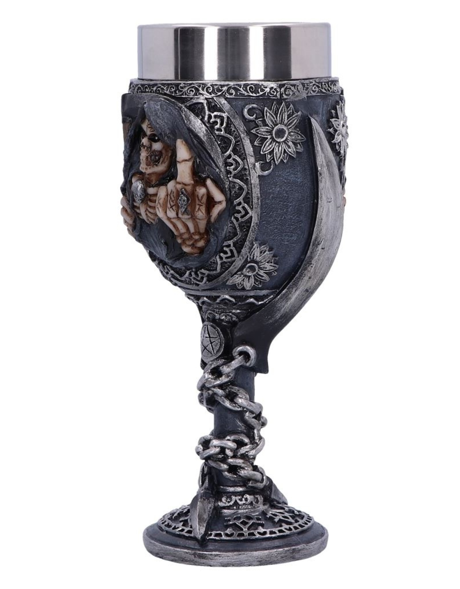 NemesisNow Drinkware - Curse Goblet Skelet met Middelvinger kelk