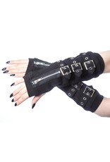 Poizen Industries Gothic en Steampunk accessoires - Poizen Industries Armwarmers met gespen en rits