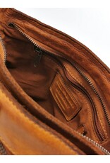 HillBurry Leather Shoulder bags  leather crossbody bags - HillBurry Shoulder Bag with multiple pockets washed leather cognac