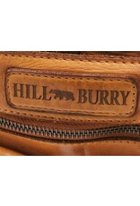 HillBurry Leren schoudertassen Leren crossbody tassen - HillBurry Schoudertas met meerdere vakken gewassen leer cognac