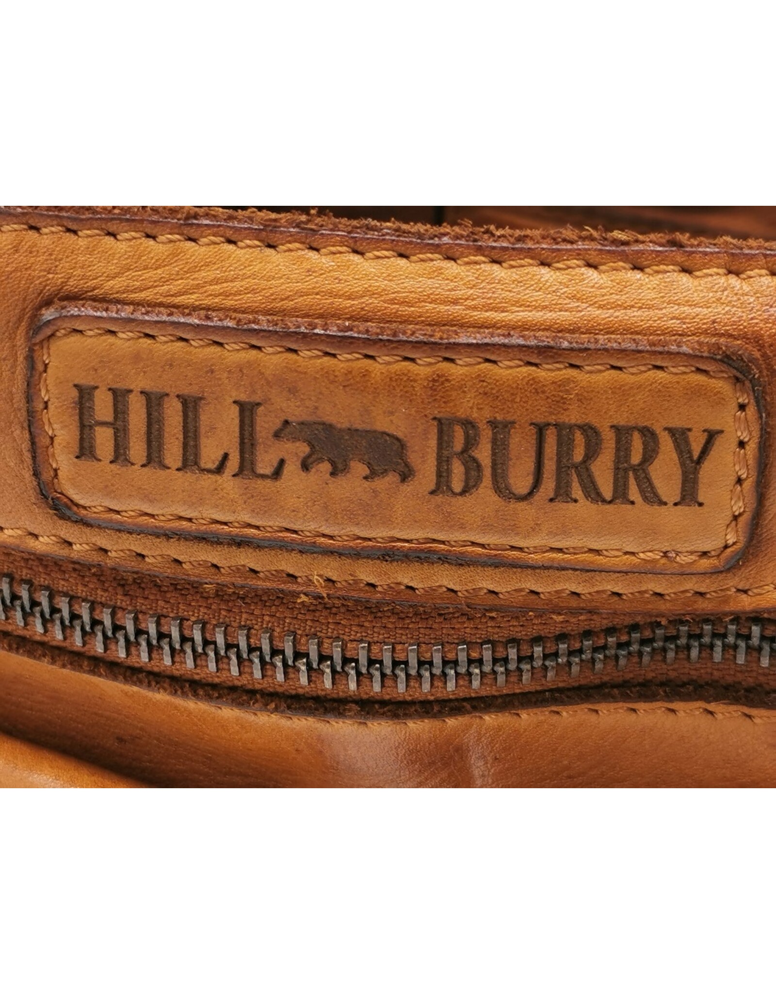 HillBurry Leren schoudertassen Leren crossbody tassen - HillBurry Schoudertas met meerdere vakken gewassen leer cognac