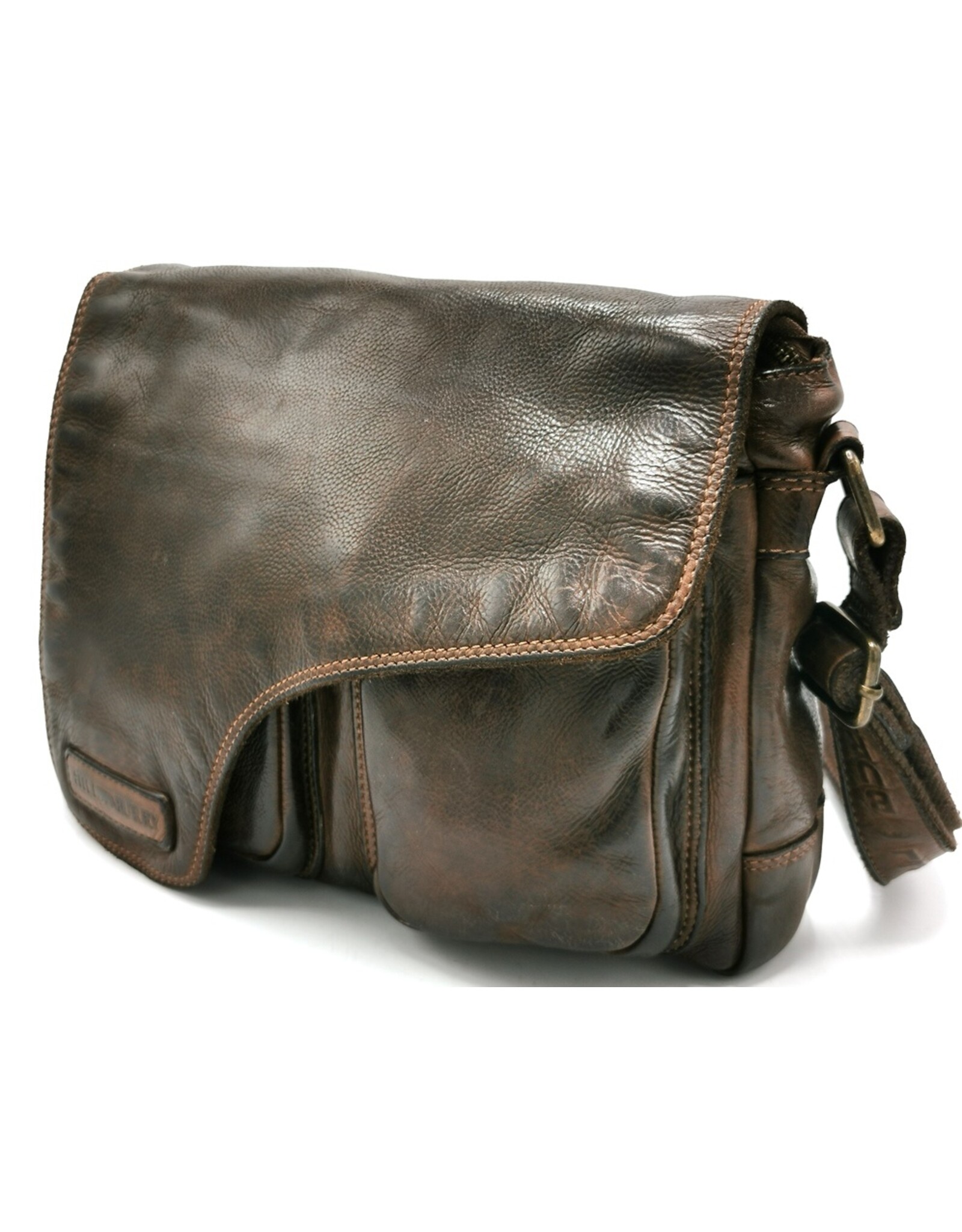 Trukado Leren schodertassen Leren crossbody tassen - Hillburry schoudertas holster omslag gewassen leer bruin