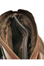 Trukado Leren schodertassen Leren crossbody tassen - Hillburry schoudertas holster omslag gewassen leer bruin