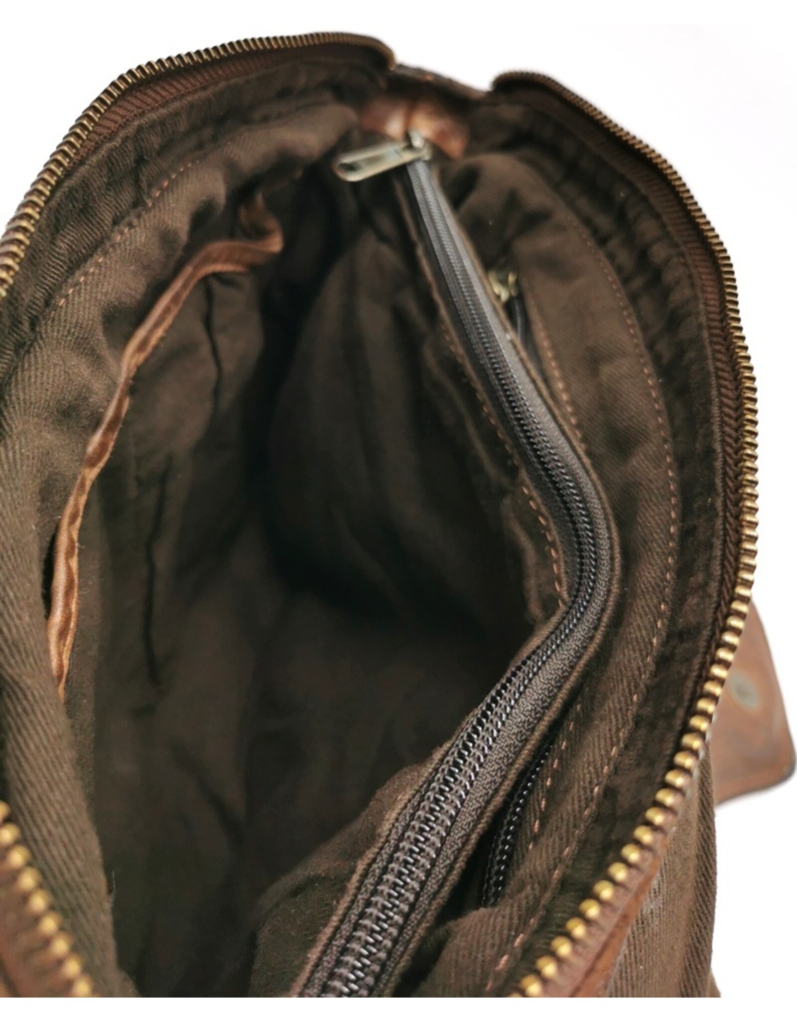 Trukado Leren schodertassen Leren crossbody tassen - Hillburry schoudertas holster omslag gewassen leer bruin