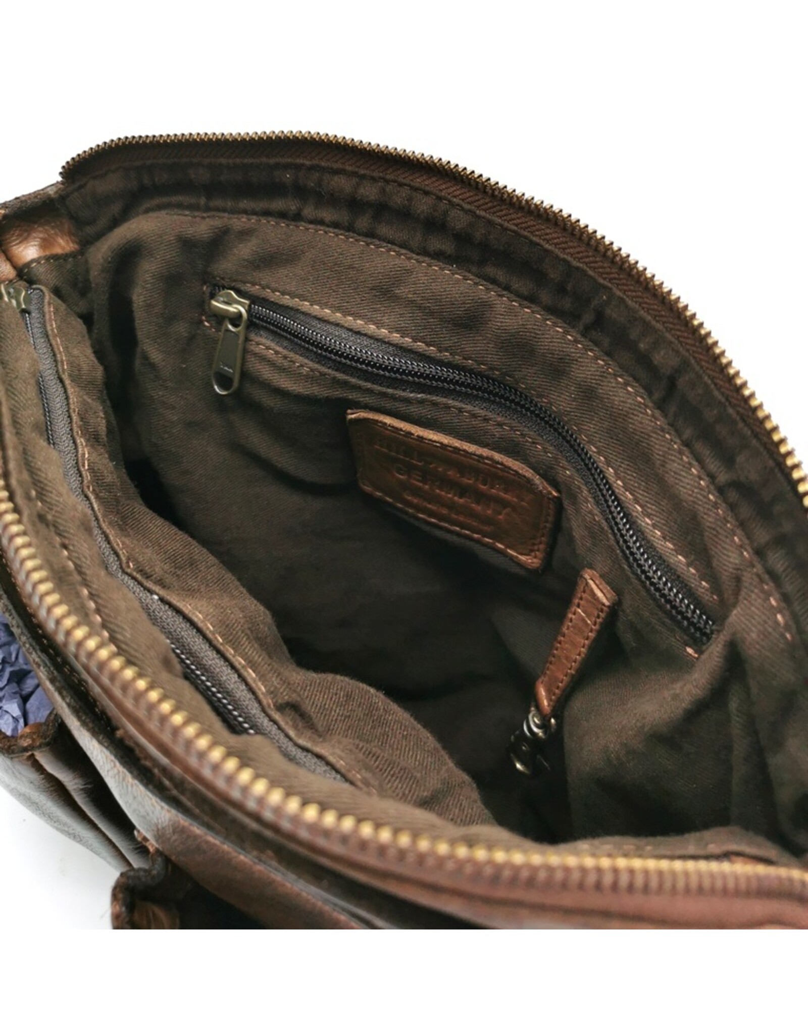 Trukado Leren schodertassen Leren crossbody tassen - Hillburry schoudertas holster omslag gewassen leer bruin