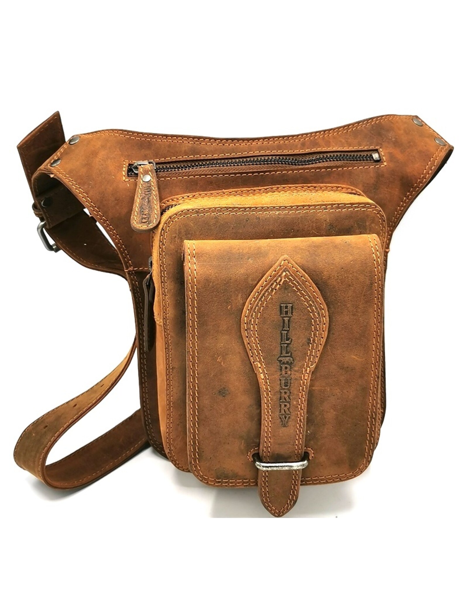 HillBurry Leren schodertassen Leren crossbody tassen - HillBurry Crossbody tas Hunter leder