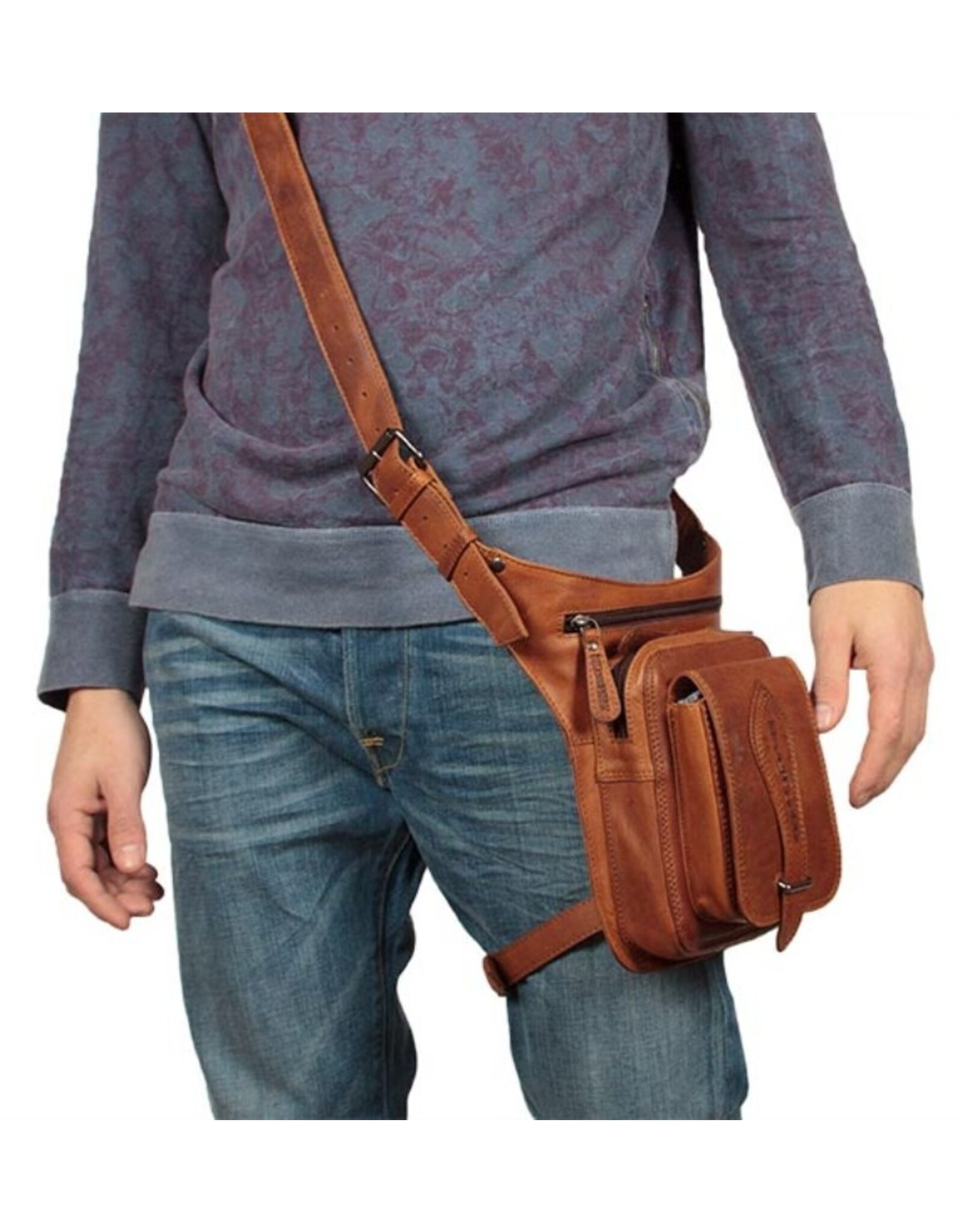 HillBurry Leather Shoulder bags  leather crossbody bags - HillBurry Crossbody bag Hunter leather