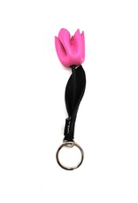 by-Lin Dutch Design Leren Designtassen en accessoires - by-Lin Bloeiende Tulp Sleutelhanger Roze