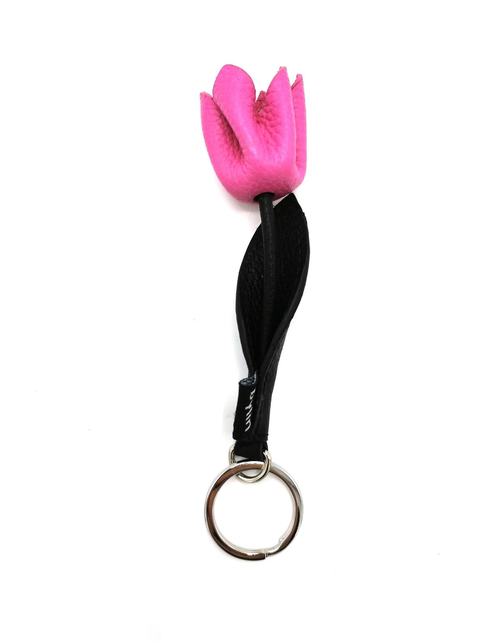 by-Lin Dutch Design Leren Designtassen en accessoires - by-Lin Bloeiende Tulp Sleutelhanger Roze