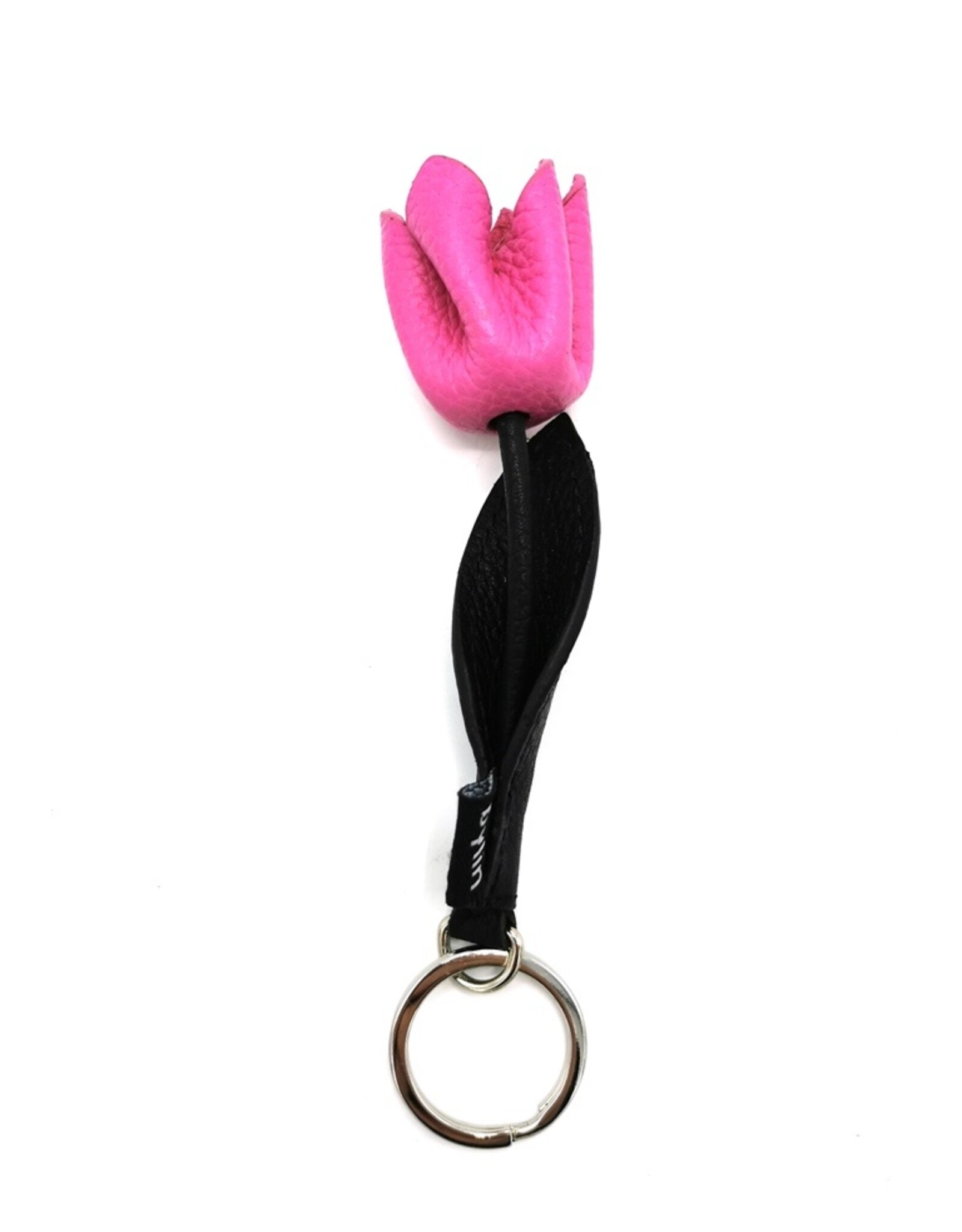 by-Lin Dutch Design Leren Designtassen en accessoires - by-Lin Bloeiende Tulp Sleutelhanger Roze