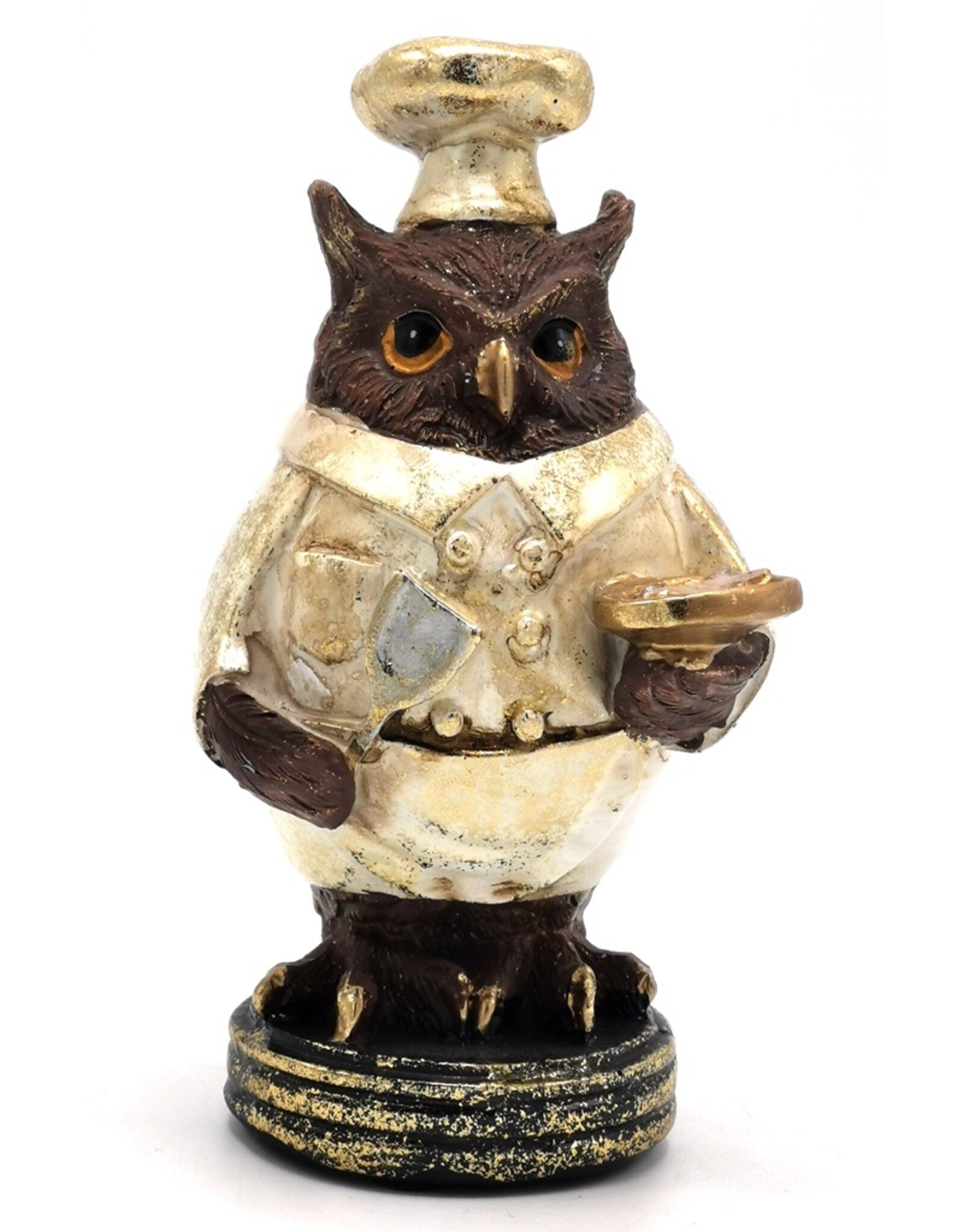 Clayre & Eef Giftware & Lifestyle - Owl Chef figurine 14cm