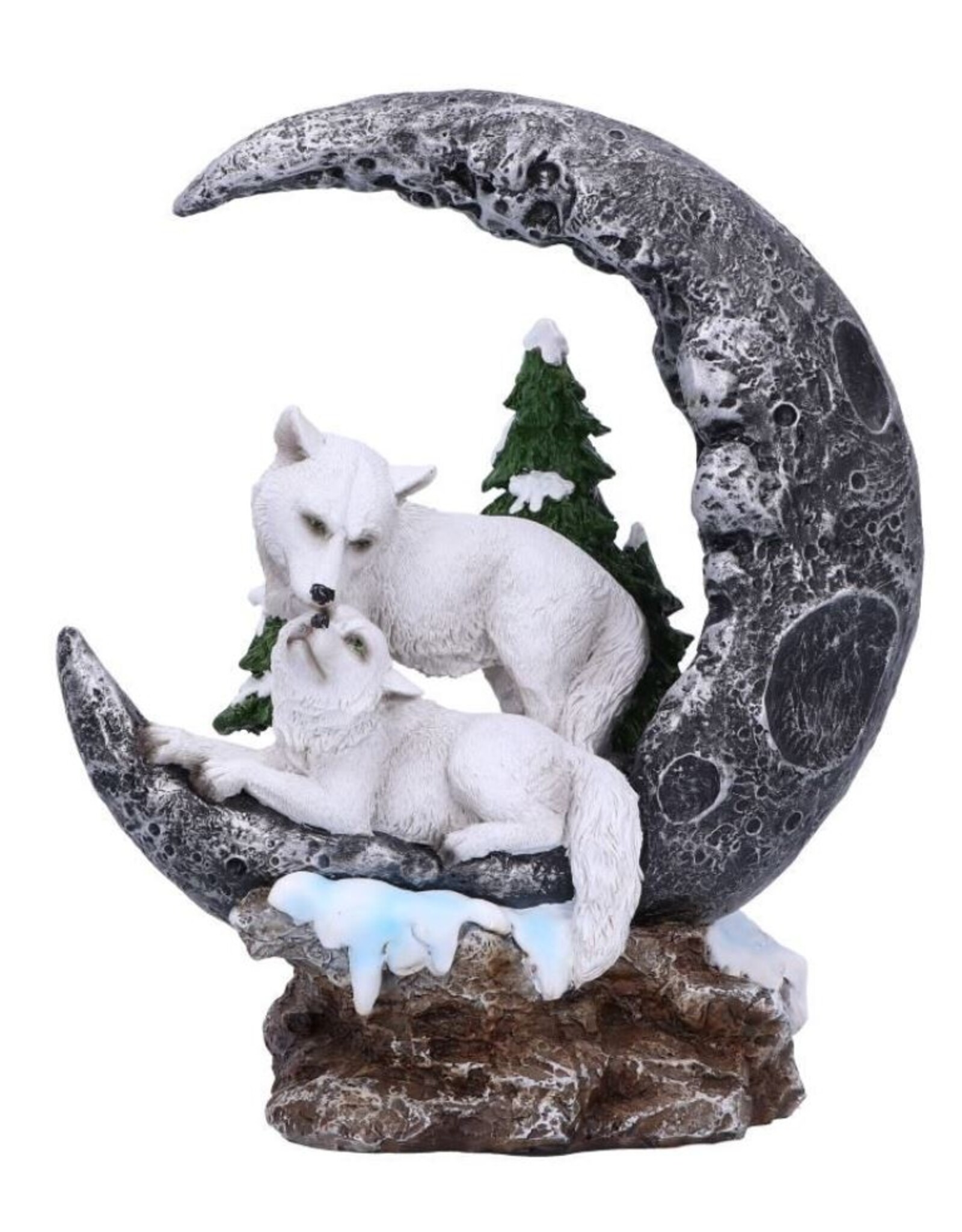 Alator Giftware & Lifestyle - Lunar Companions Wolven Maanbeeldje 19.3cm