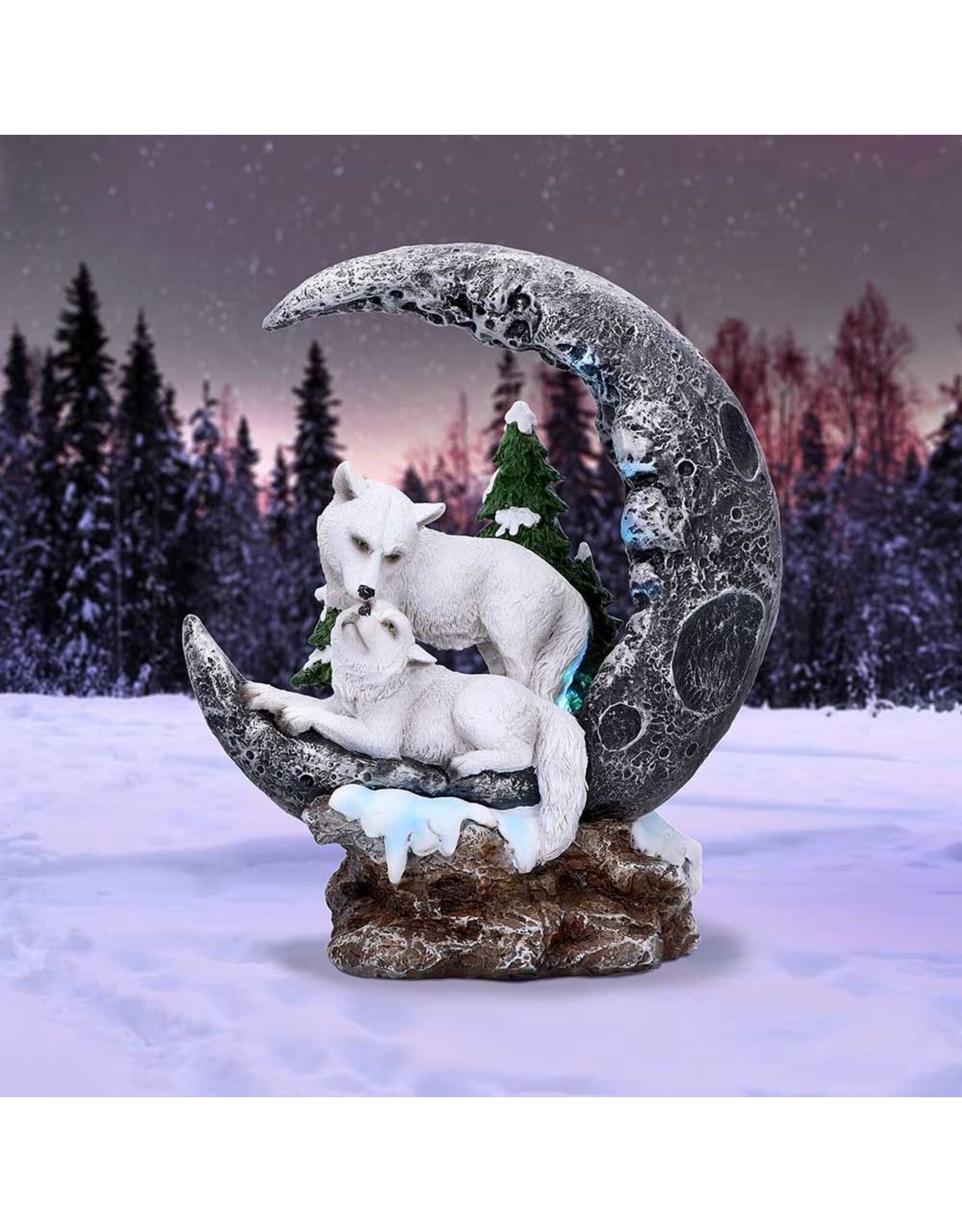 Alator Giftware & Lifestyle - Lunar Companions Wolven Maanbeeldje 19.3cm