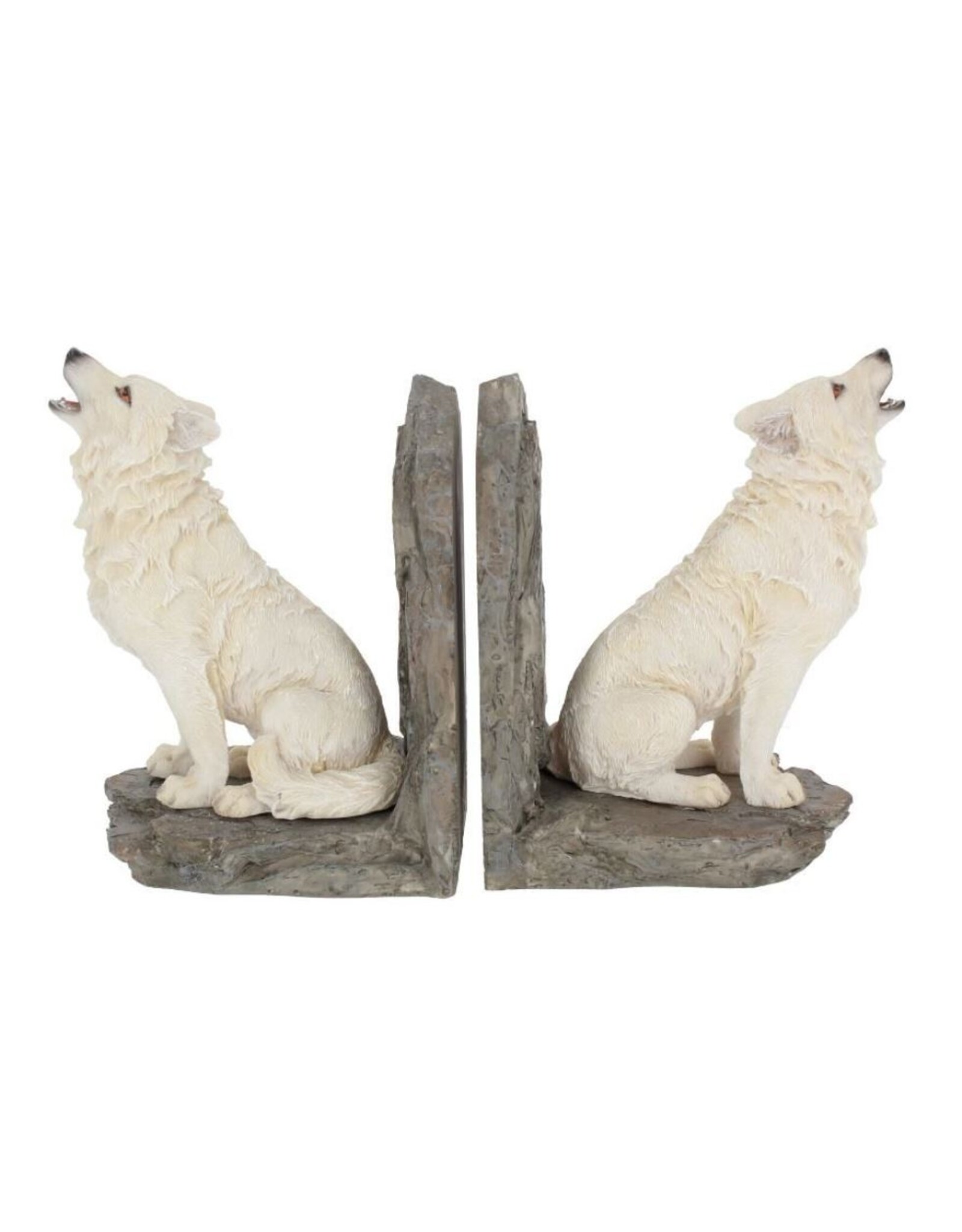 Willow Hall Giftware & Lifestyle - Wardens of the North White Wolf Bookends