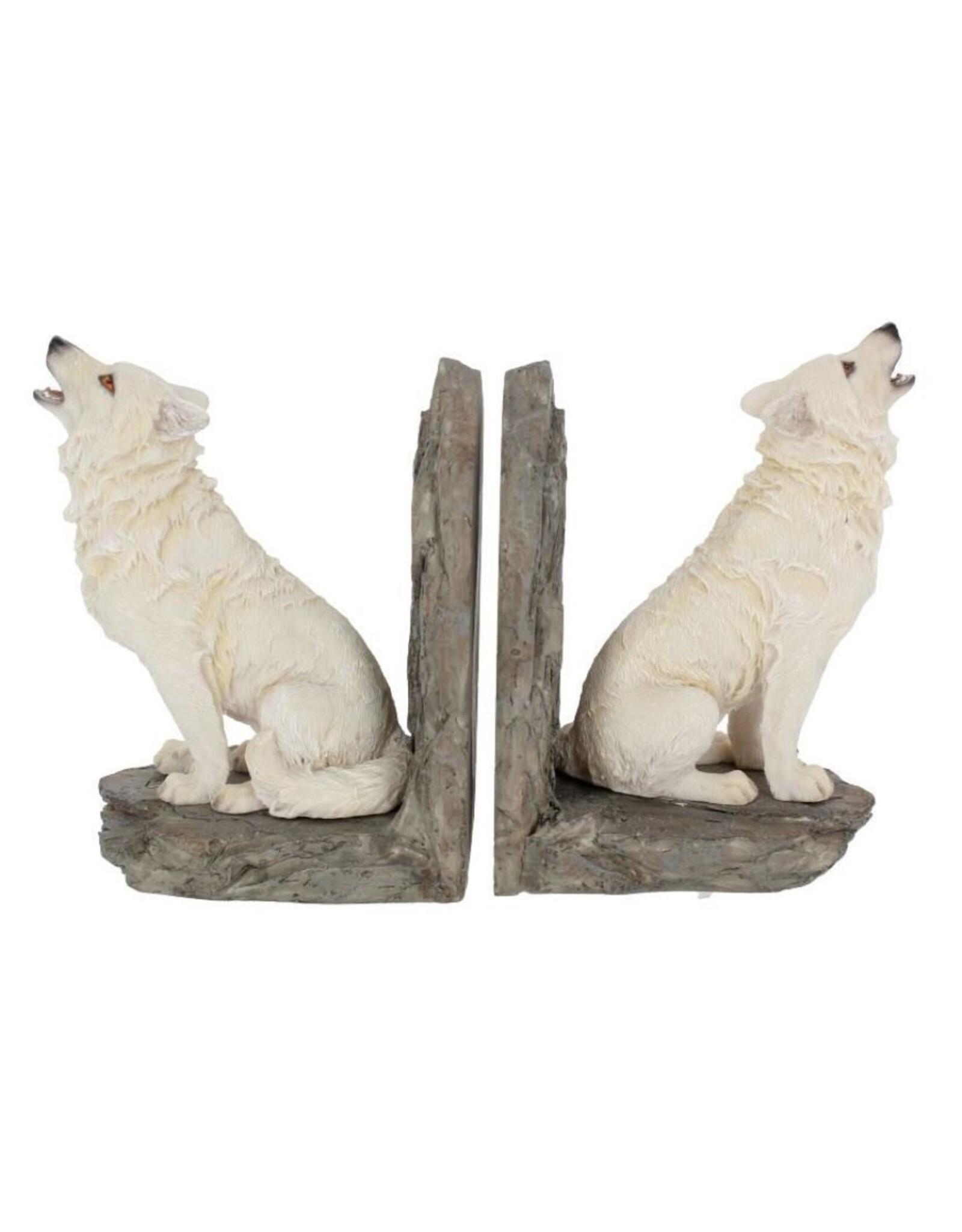 Willow Hall Giftware & Lifestyle - Wardens of the North White Wolf Bookends