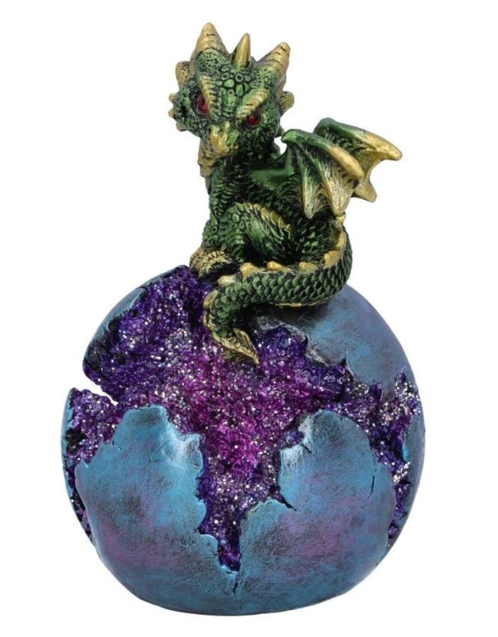 Alator Giftware & Lifestyle - Geode Guard Green Dragon on Crystal Sphere  LED