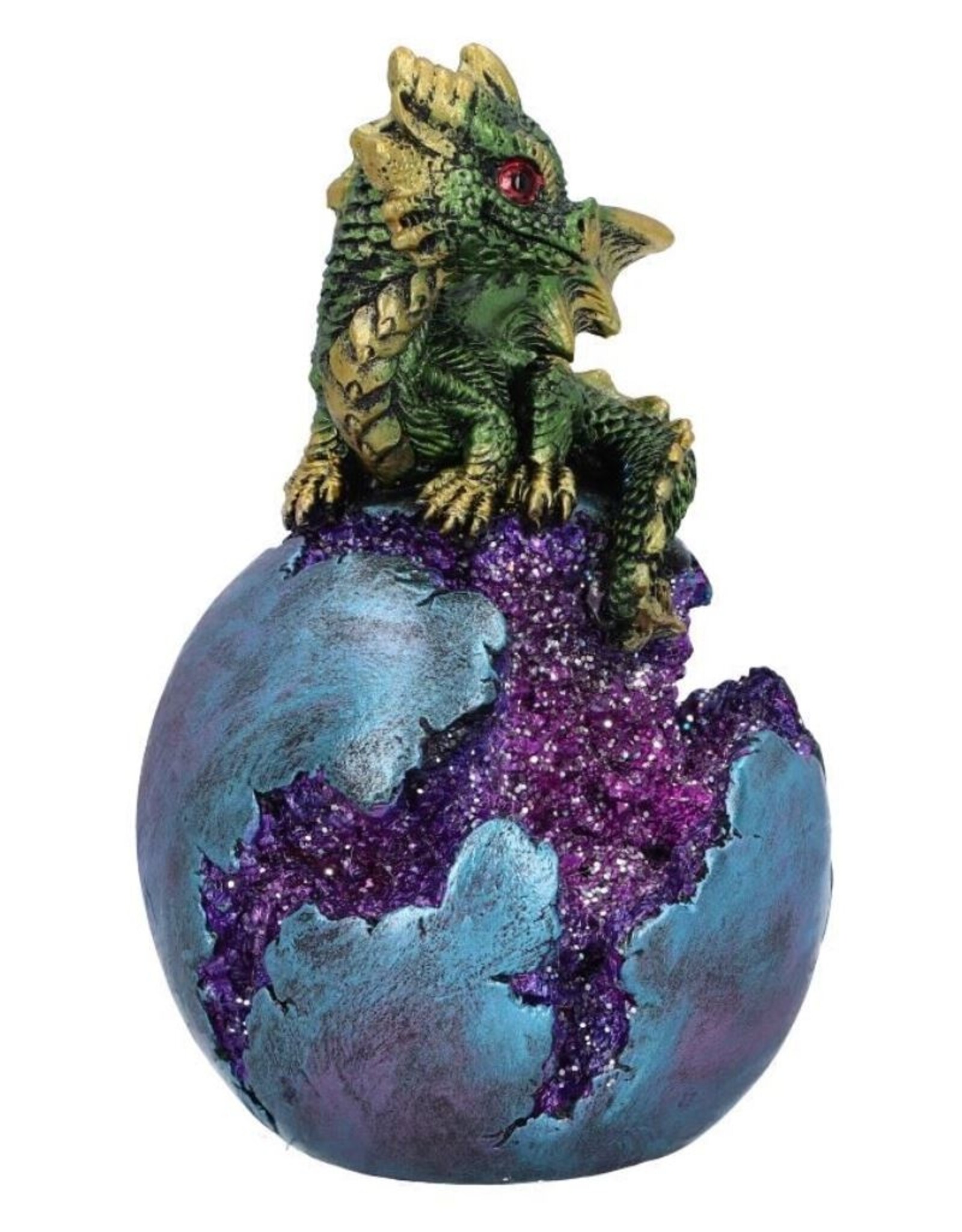 Alator Giftware & Lifestyle - Geode Guard Green Dragon on Crystal Sphere  LED