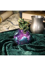 Alator Giftware & Lifestyle - Geode Guard Green Dragon on Crystal Sphere  LED