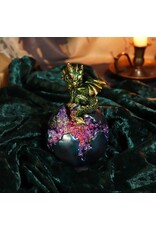 Alator Giftware & Lifestyle - Geode Guard Green Dragon on Crystal Sphere  LED