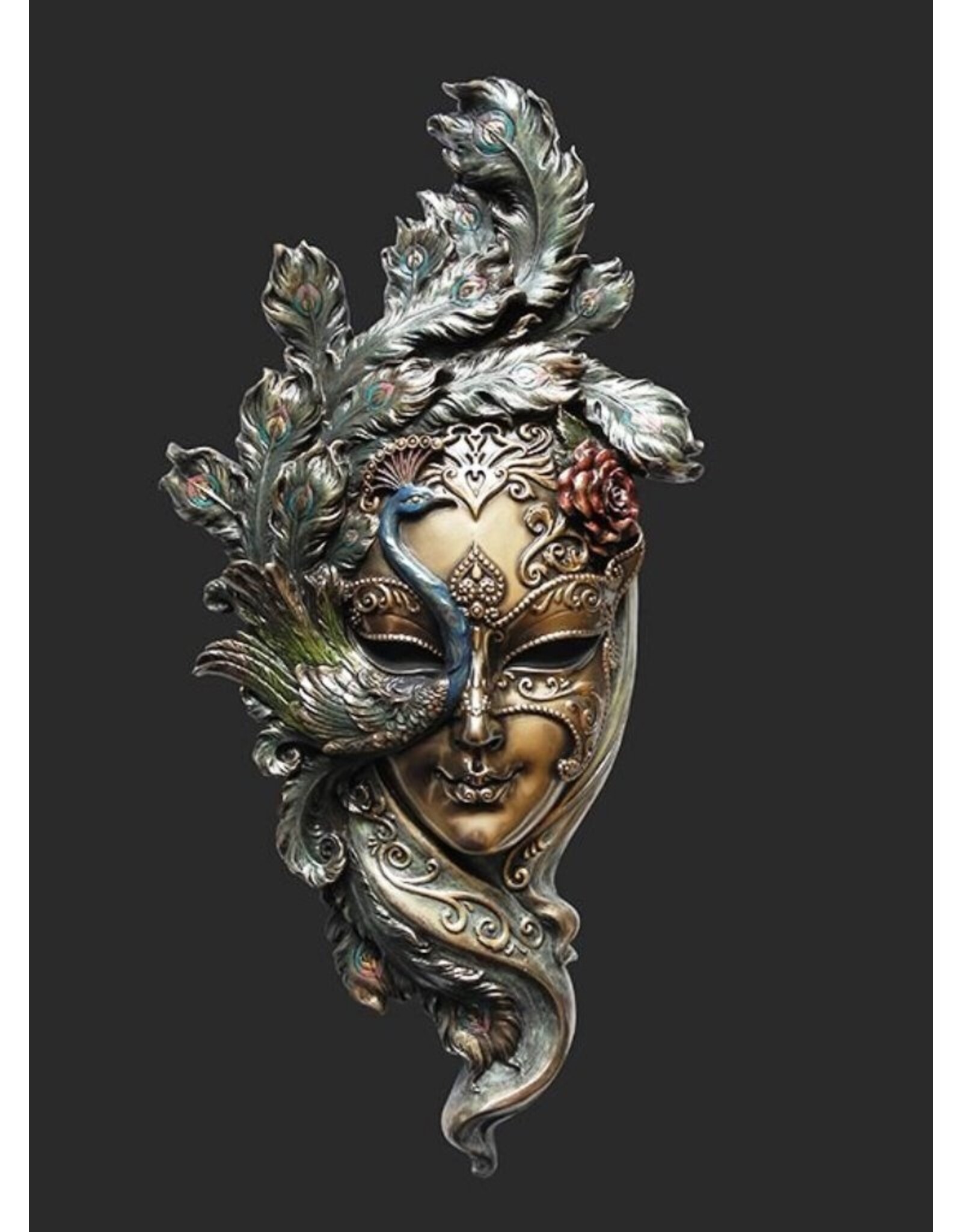 Veronese Design Miscellaneous - Venetian Mask Peacock Wall Hanging Veronese Design