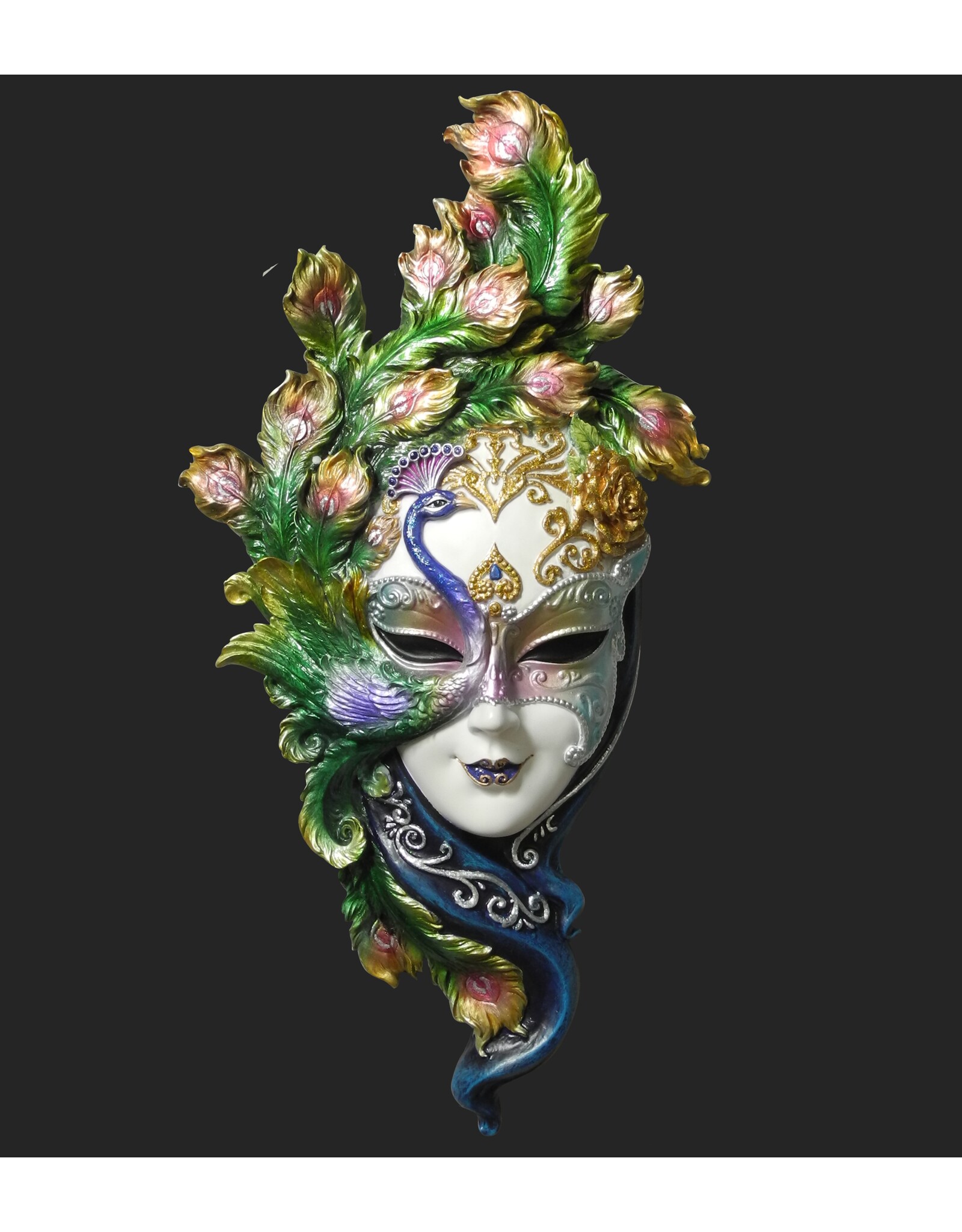 Veronese Design Miscellaneous - Venetian Mask Il Pavone (Peacock) Wall Hanging Veronese Design