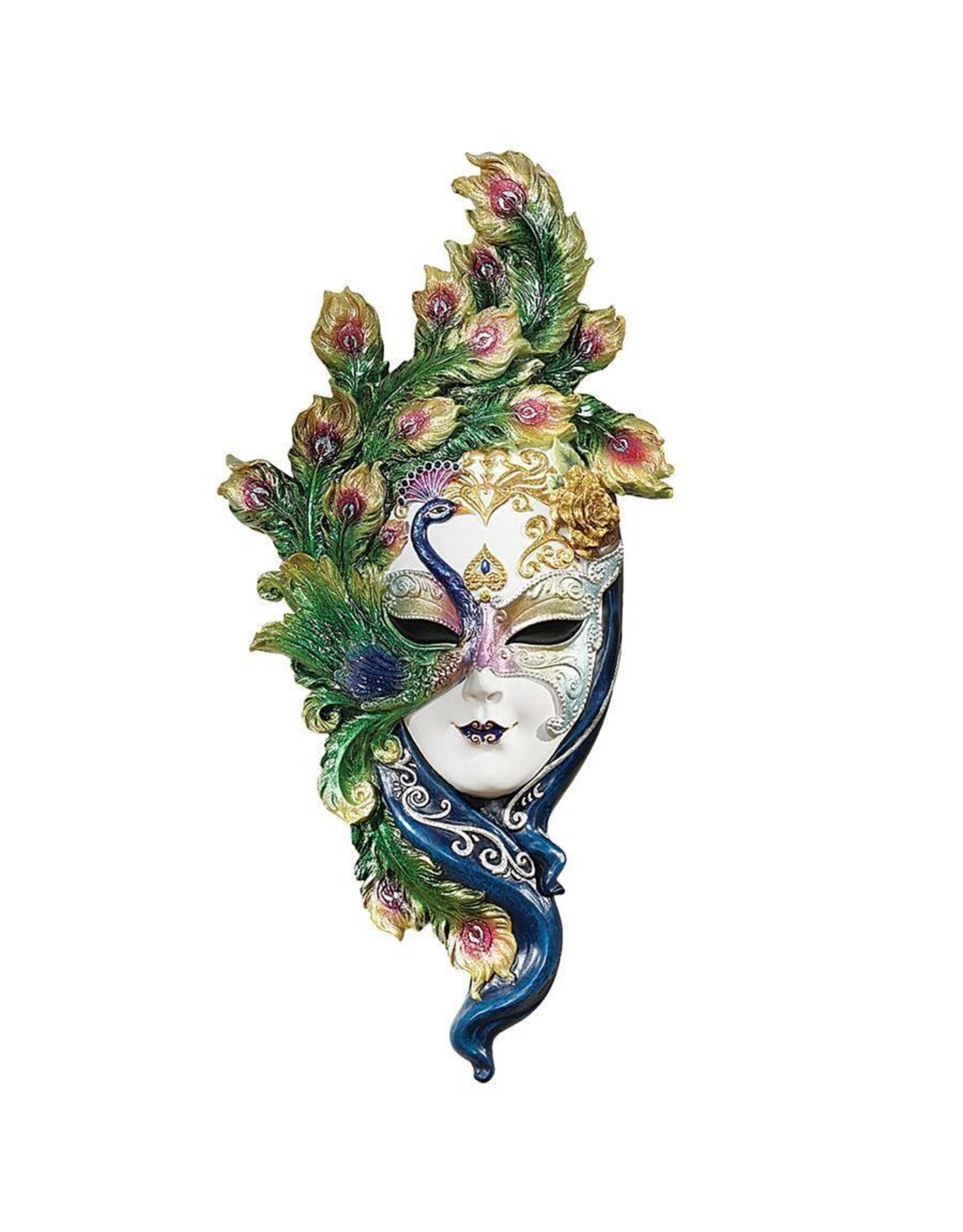 Veronese Design Miscellaneous - Venetian Mask Il Pavone (Peacock) Wall Hanging Veronese Design