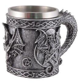 VG Mug Beer tankard with Dragon and Pentagram