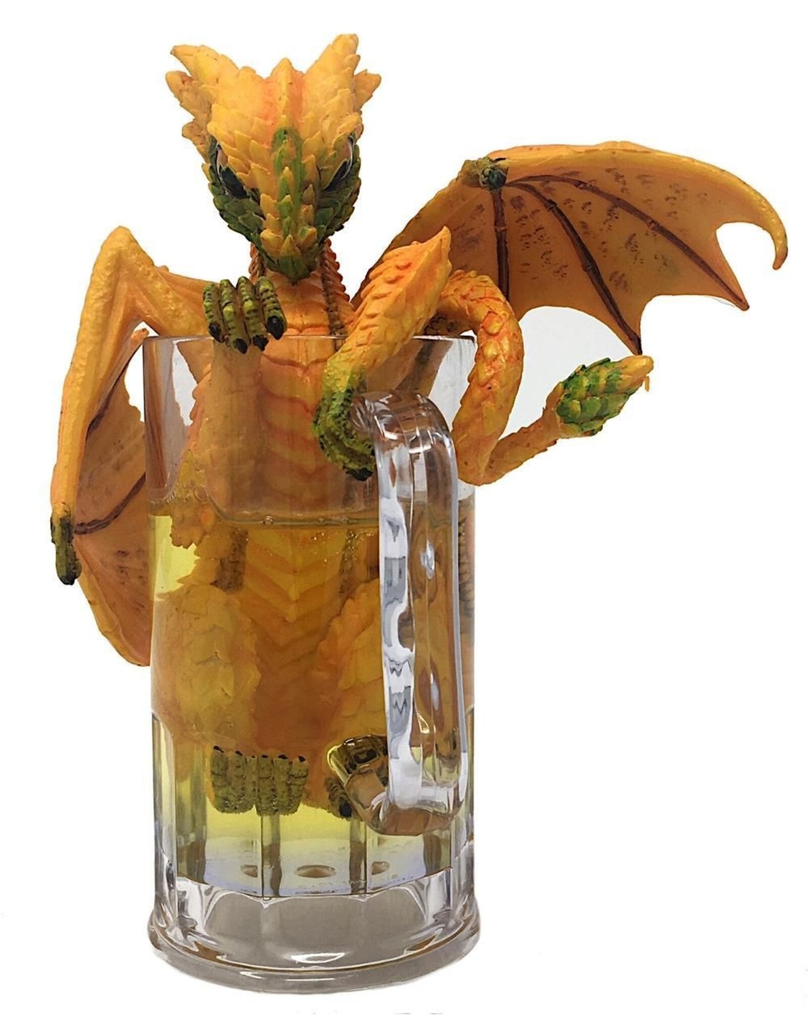 Statuetta Drago Alato In Barattolo Moonshine - Resina Dipinta A Mano - Stanley Morrison