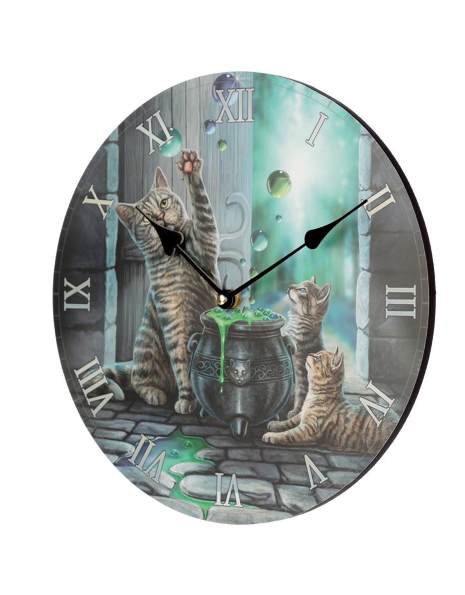 NemesisNow Giftware and Collectables - Wall clock Cats and Bubbly Kettle Hubble Bubble Lisa Parker