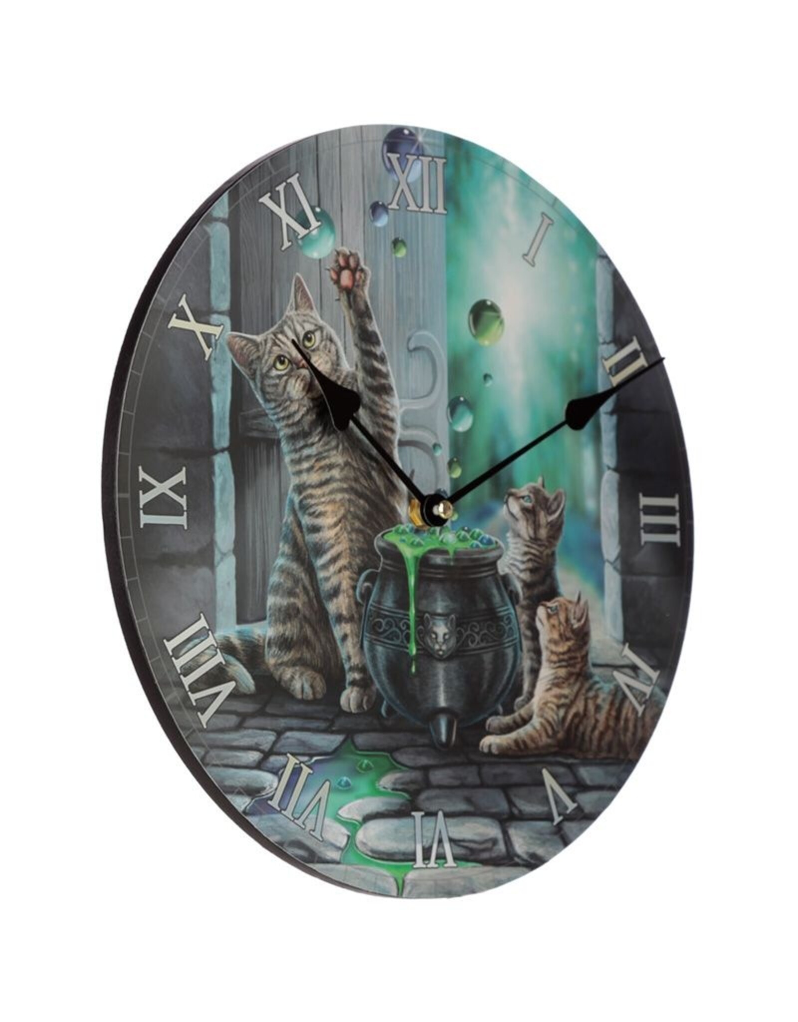 NemesisNow Giftware and Collectables - Wall clock Cats and Bubbly Kettle Hubble Bubble Lisa Parker