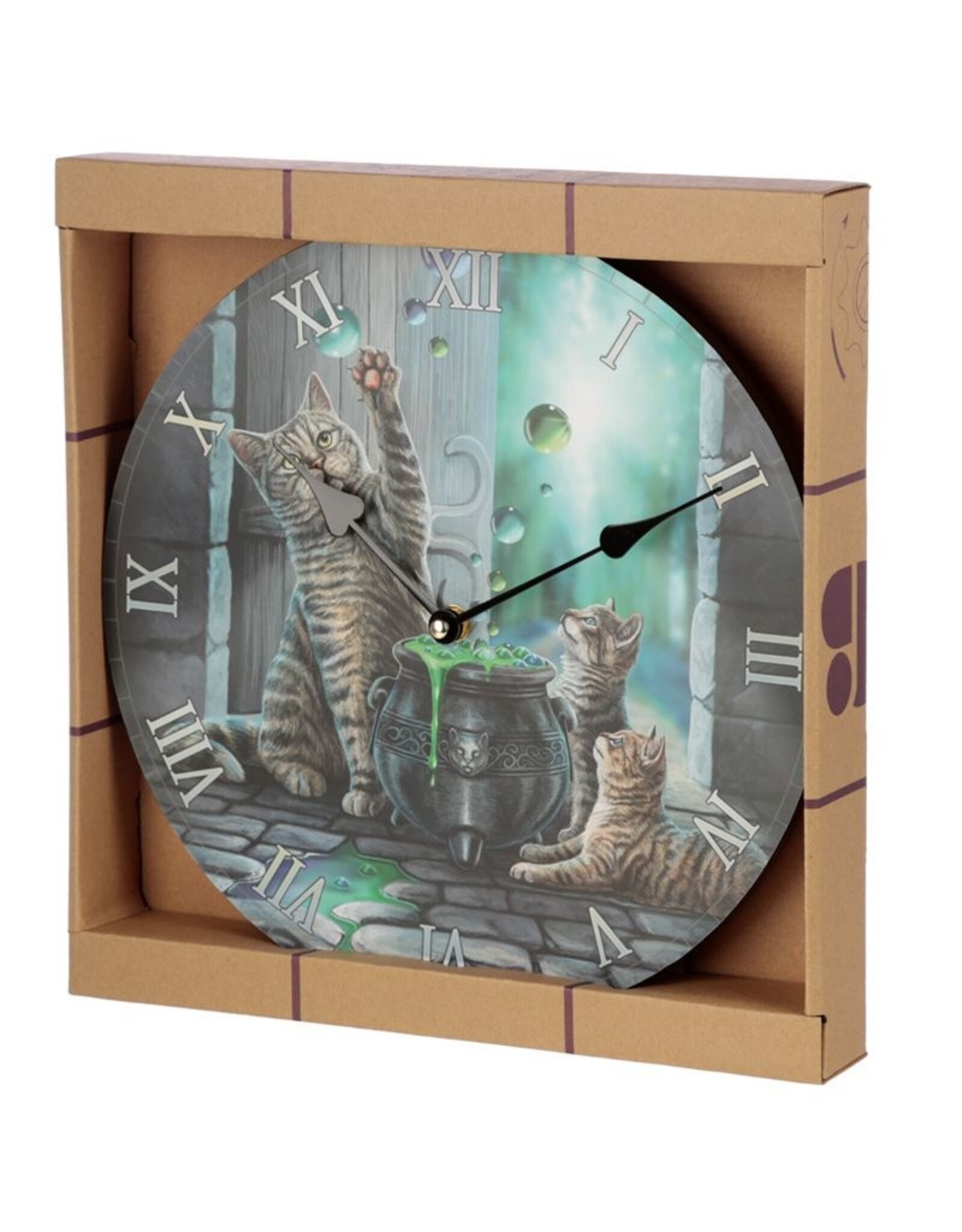 NemesisNow Giftware and Collectables - Wall clock Cats and Bubbly Kettle Hubble Bubble Lisa Parker