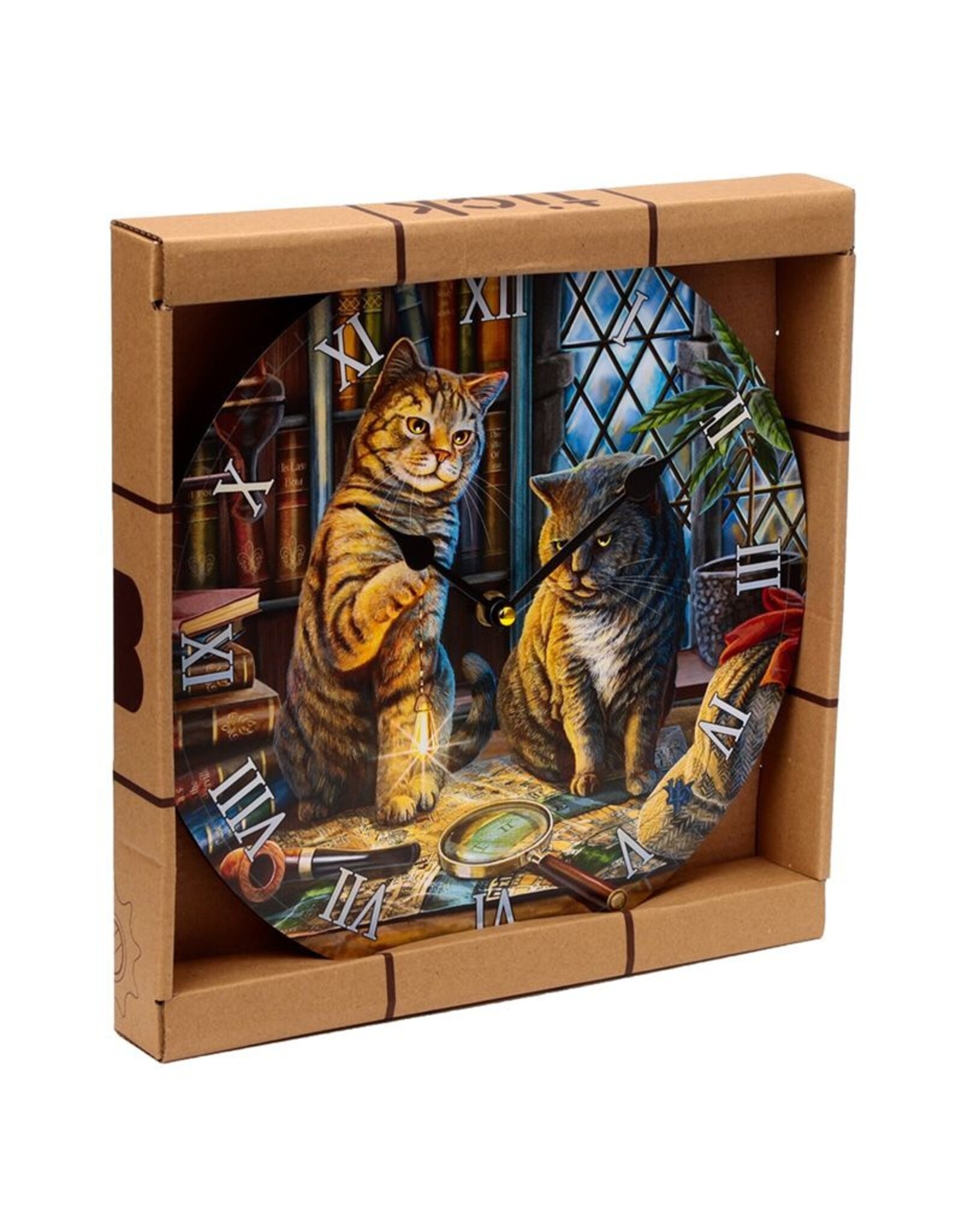 Puckator Giftware and Collectables - Wall clock  Purrlock Holmes Cat Lisa Parker