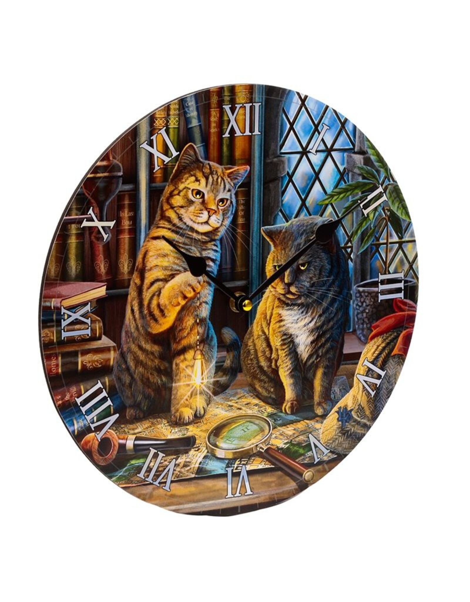 Puckator Giftware and Collectables - Wall clock  Purrlock Holmes Cat Lisa Parker
