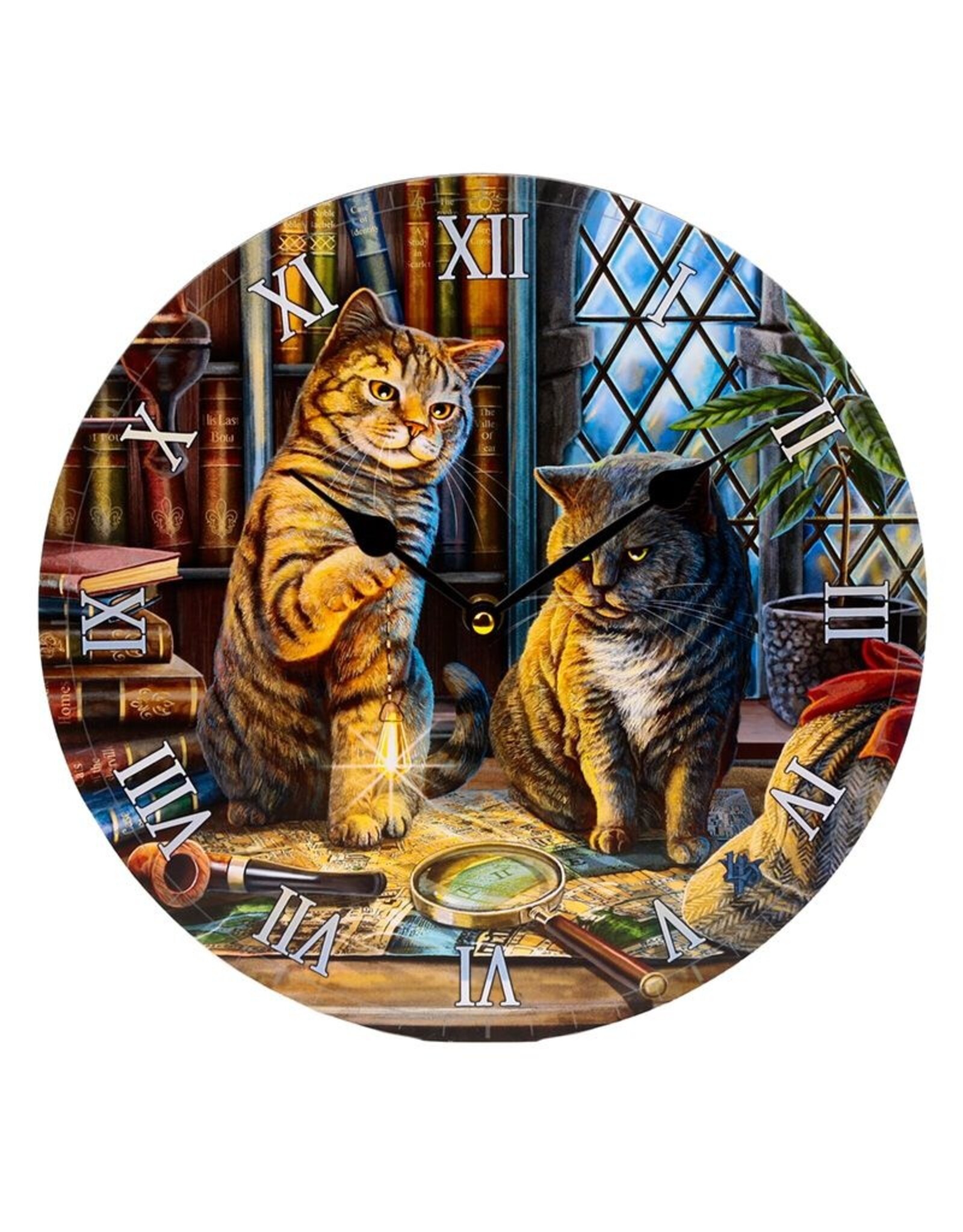 Puckator Giftware and Collectables - Wall clock  Purrlock Holmes Cat Lisa Parker