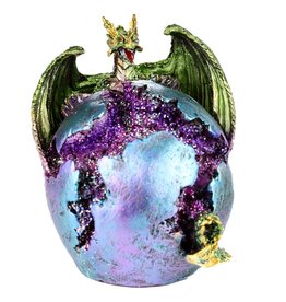 Puckator Dragon Crevice Keeper Geode Figurine LED (green)