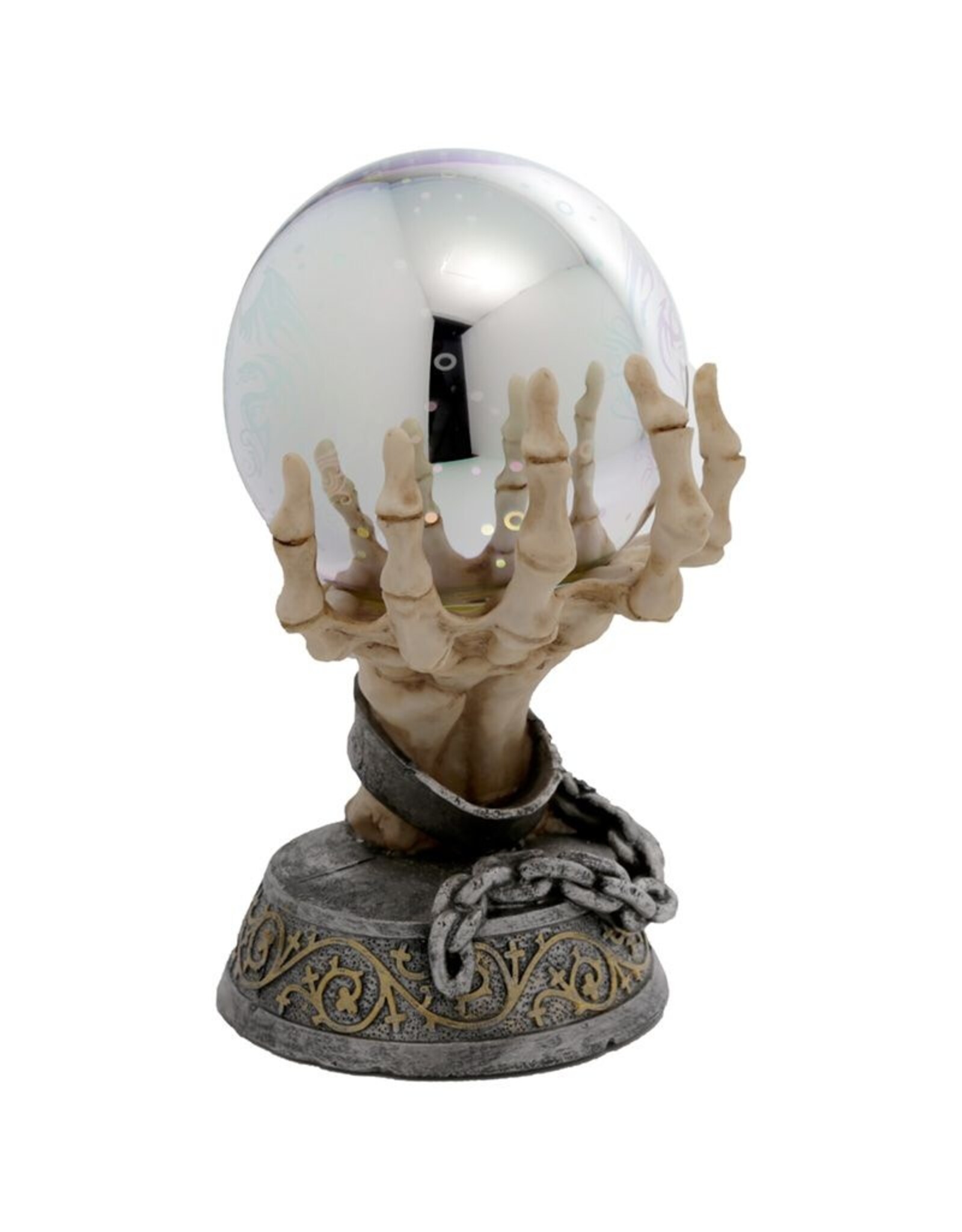 Puckator Giftware & Lifestyle - Skeleton Hand LED Metallic Sphere Home Decoration