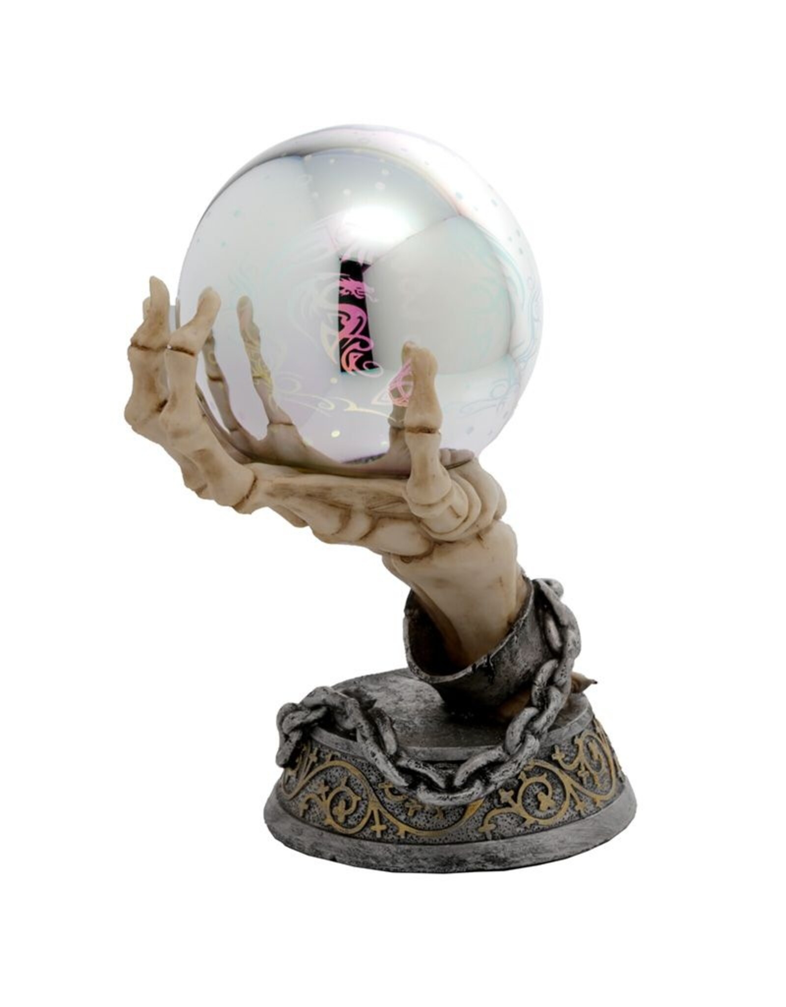 Puckator Giftware & Lifestyle - Skeleton Hand LED Metallic Sphere Home Decoration