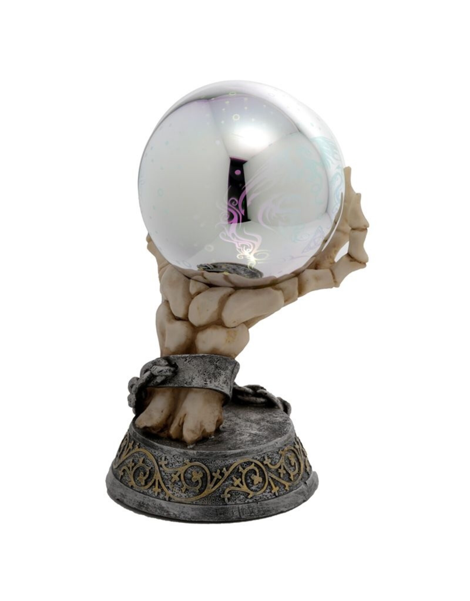 Puckator Giftware & Lifestyle - Skeleton Hand LED Metallic Sphere Home Decoration