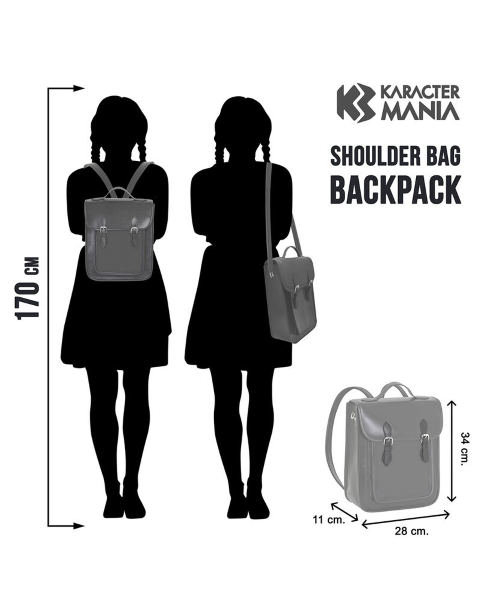 Karactermania Merchandise backpacks - Wednesday School bag - Backpack 34cm