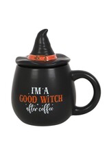 Something Different Drinkware - I'm a Good Witch After Coffee Mok met deksel